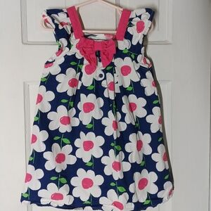 Floral Daisy Gymboree Y2K Sleeveless Dress with Pink Accents 3T
